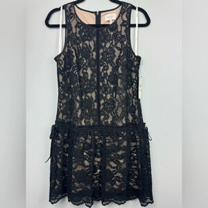 Laundry by SHELLI SEGAL Black lace sleeveless mini dress size 4